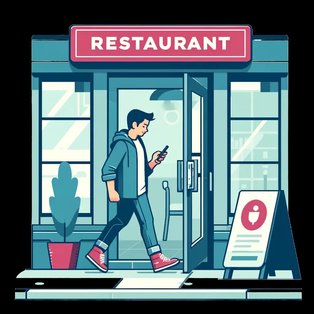 Illustration of a health inspector reviewing a restaurant sanitation checklist