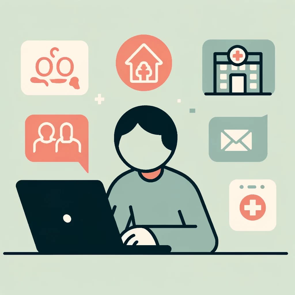 Illustration of a restaurant owner sending a message to the Health Inspector team